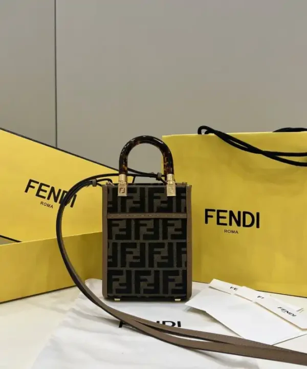 Fendi Mini Tote Brown Canvas