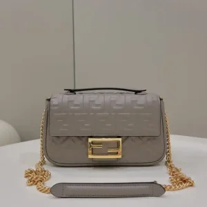 Fendi Baguette  Sliding Chain Beige