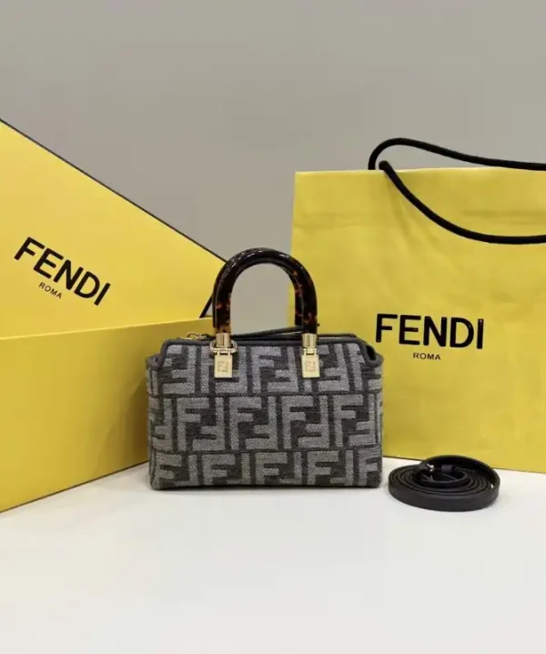 Fendi By The Way Boston   Brown Cotton