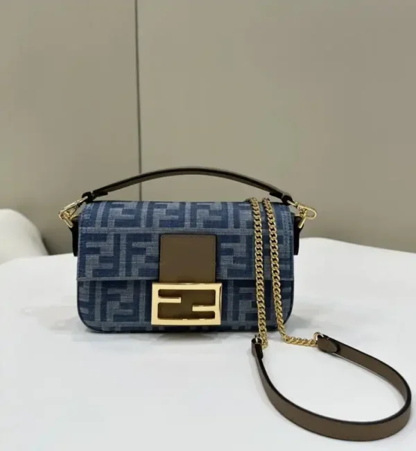 Fendi Baguette Small Dark Bue Denim