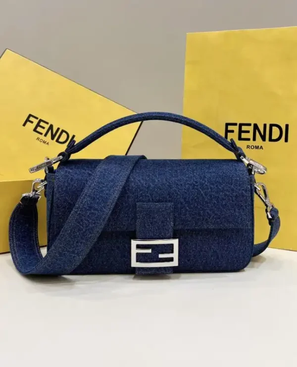 Fendi Baguette Full Blue Denim