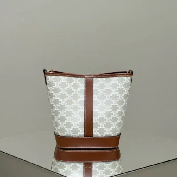 Celine Triomphe Bucket White - Image 2