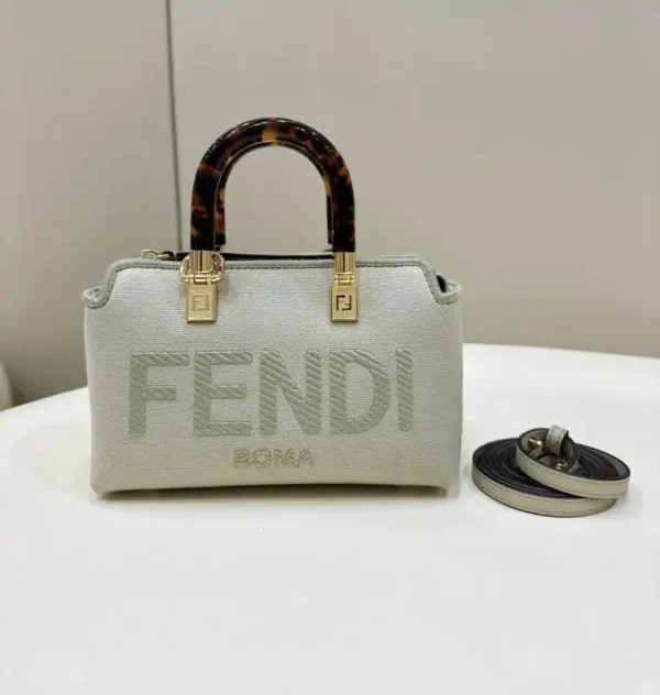 Fendi By The Way Boston   Beige Cotton