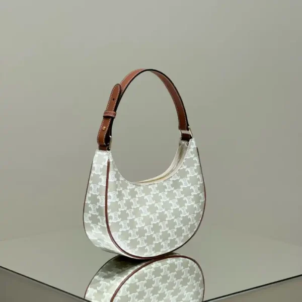 Celine Triomphe Moon Bag White - Image 2