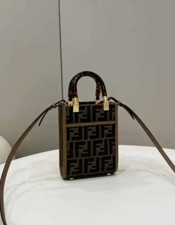 Fendi Mini Tote Brown Canvas - Image 2