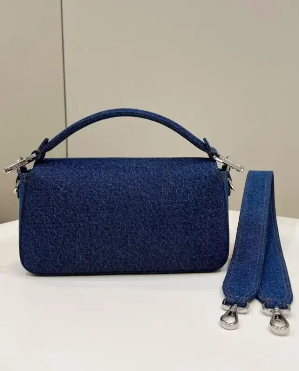 Fendi Baguette Full Blue Denim - Image 2