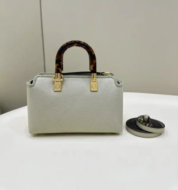 Fendi By The Way Boston   Beige Cotton - Image 2