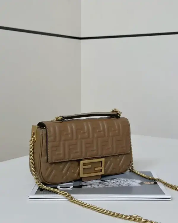 Fendi Baguette  Sliding Chain Brown - Image 3