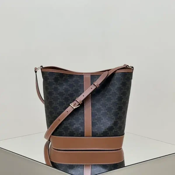 Celine Triomphe Bucket Brown