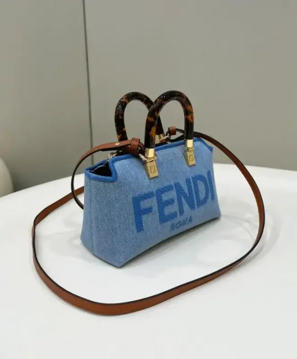 Fendi By The Way Boston   Blue Cotton - Image 3