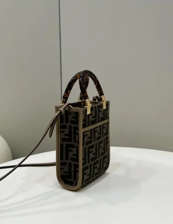 Fendi Mini Tote Brown Canvas - Image 3