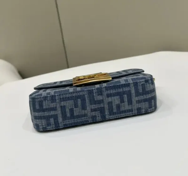 Fendi Baguette Small Dark Bue Denim - Image 3