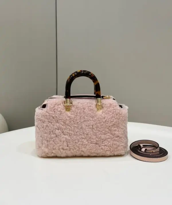 Fendi By The Way Boston Pink Wool - Image 3