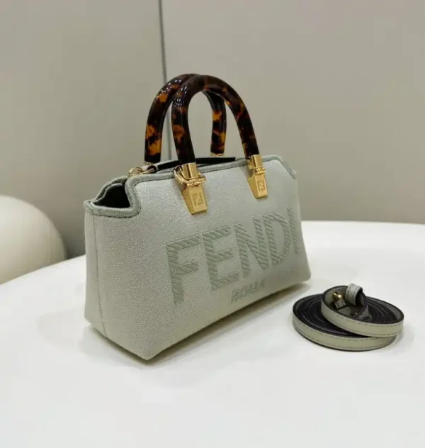 Fendi By The Way Boston   Beige Cotton - Image 3