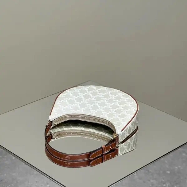 Celine Triomphe Moon Bag White - Image 4