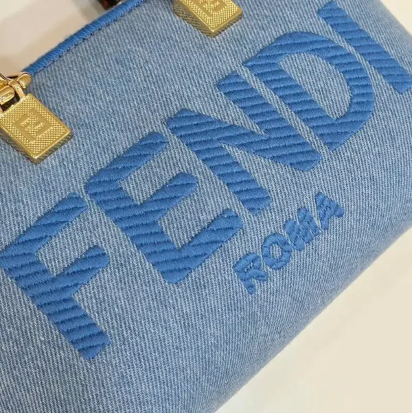 Fendi By The Way Boston   Blue Cotton - Image 4