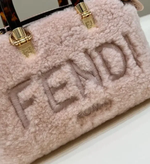 Fendi By The Way Boston Pink Wool - Image 4