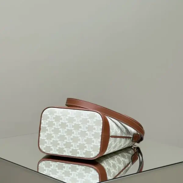 Celine Triomphe Bucket White - Image 4