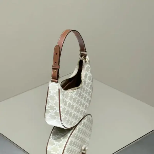 Celine Triomphe Moon Bag White - Image 5