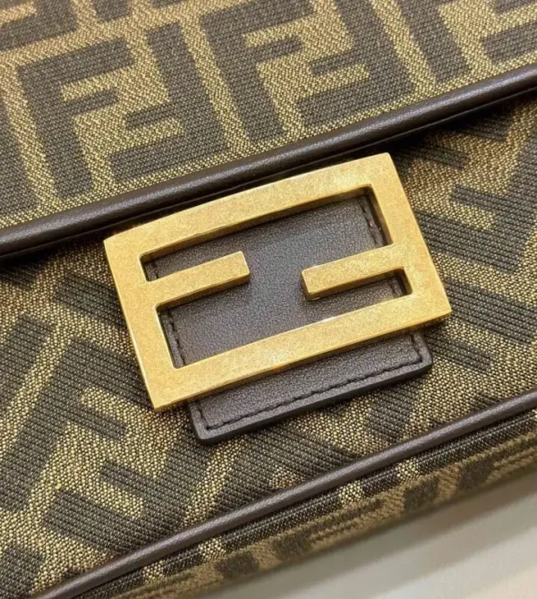 Fendi Baguette  Sliding Chain FF Brown - Image 5