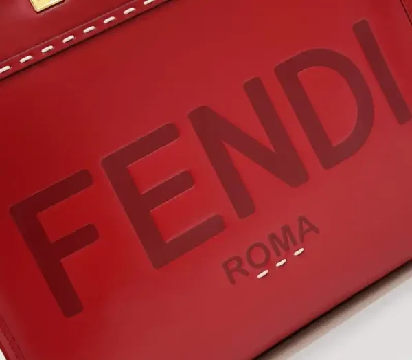 Fendi Peekaboo Tote Red - Image 5
