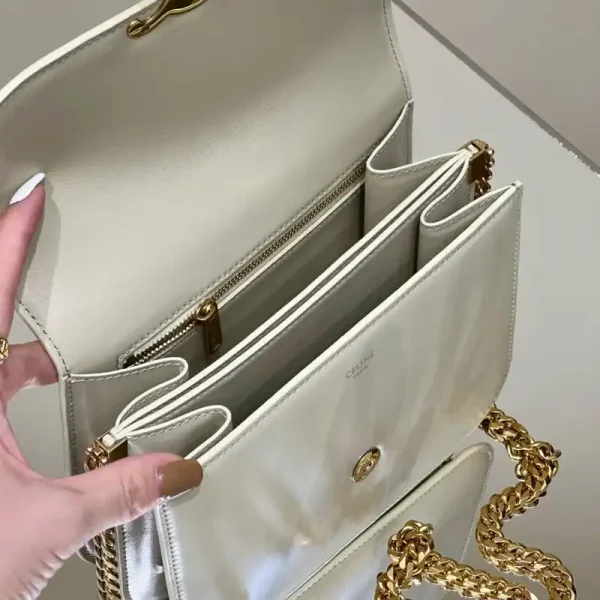 Celine Teen Triomphe Bag White - Image 5