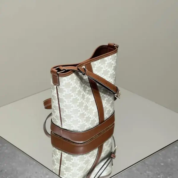 Celine Triomphe Bucket White - Image 5