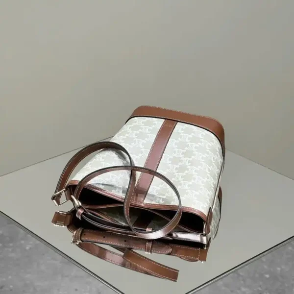 Celine Triomphe Bucket White - Image 6