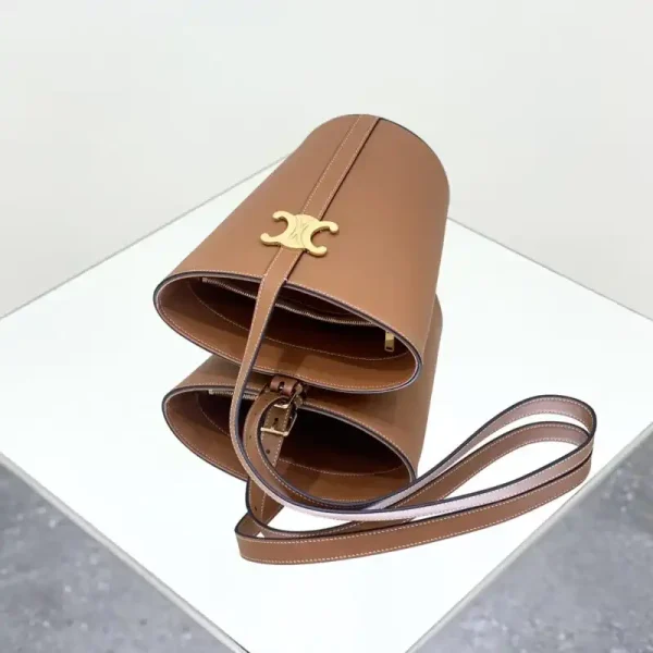 Celine Triomphe Bucket Bag Brown - Image 6