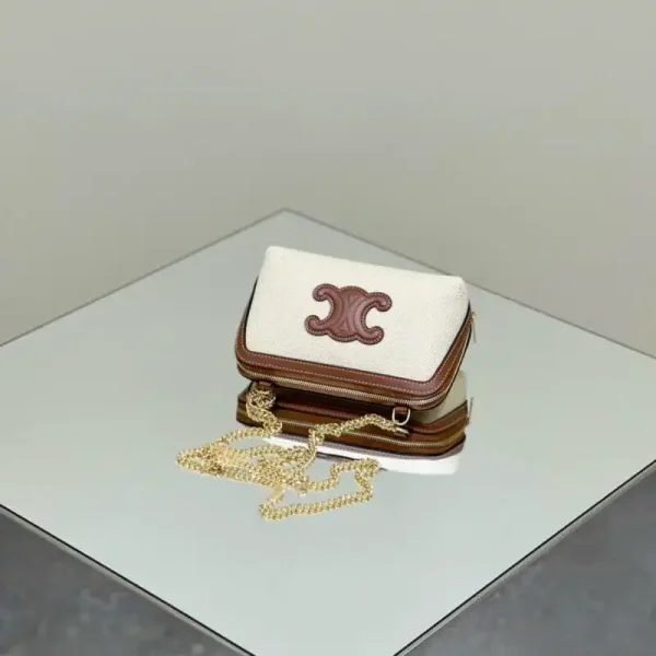 Celine Triomphe Clutch White - Image 7