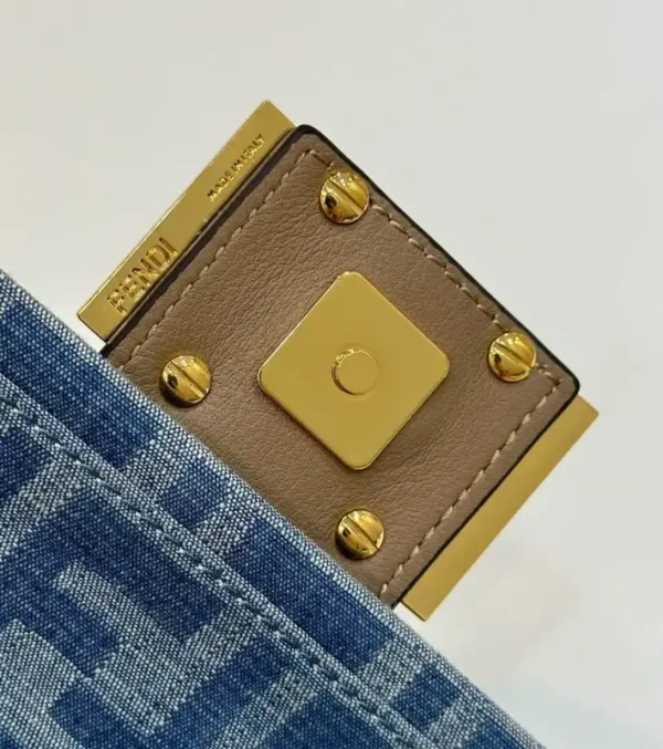 Fendi Baguette Small Dark Bue Denim - Image 7