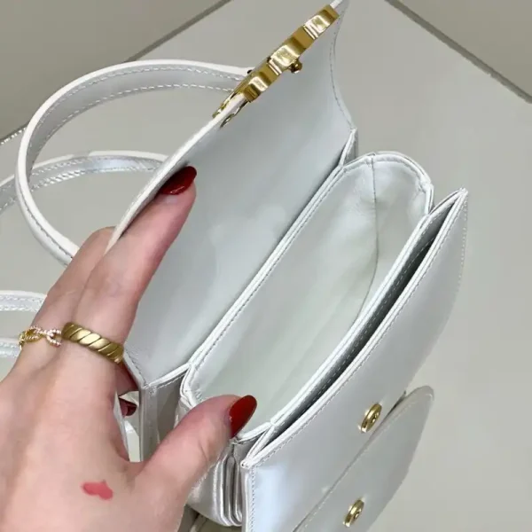Celine  Mini  Triomphe White - Image 8