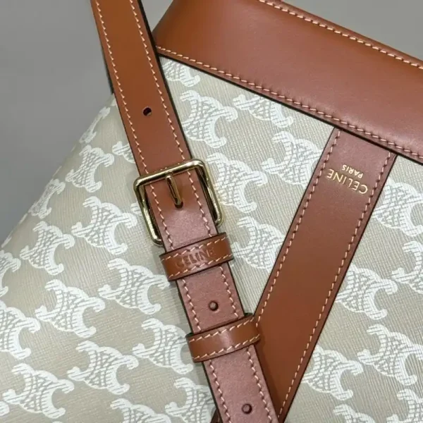 Celine Triomphe Bucket White - Image 8