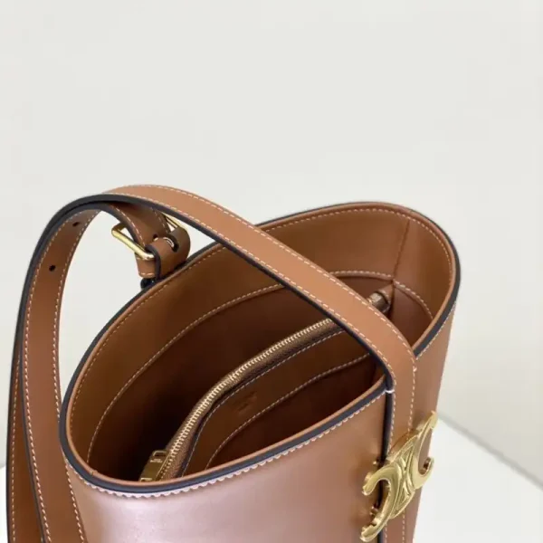 Celine Triomphe Bucket Bag Brown - Image 8