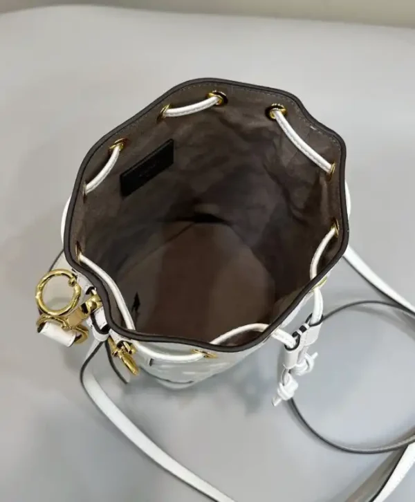 Fendi Tresor Mini Bucket White - Image 7