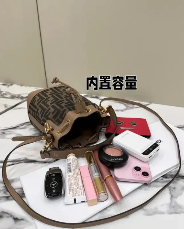 Fendi Tresor Mini Bucket Brown - Image 9