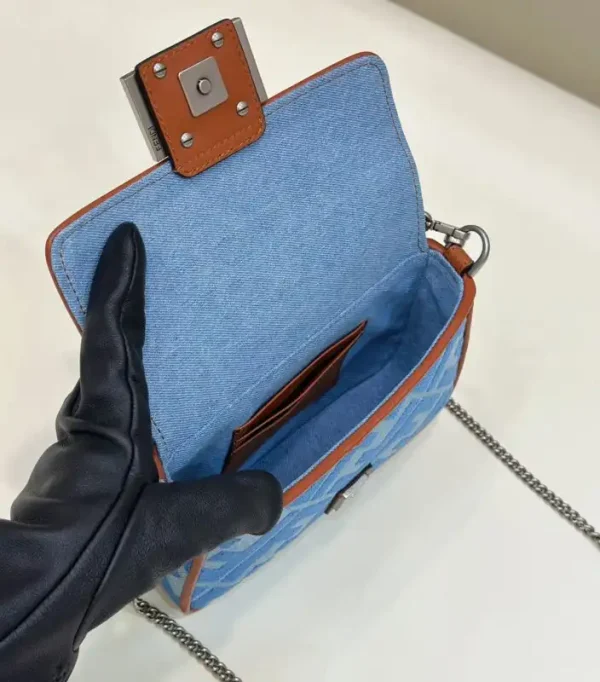 Fendi Baguette Small Denim Blue - Image 8