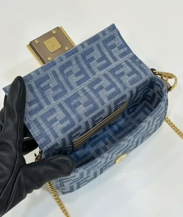 Fendi Baguette Small Dark Bue Denim - Image 8