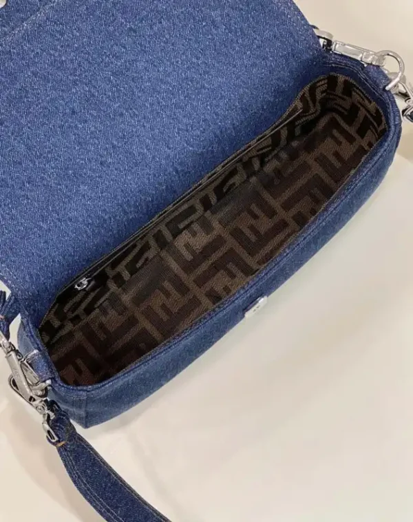 Fendi Baguette Full Blue Denim - Image 8