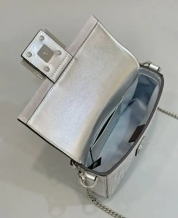 Fendi Baguette Silver Diamond - Image 9