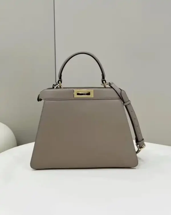 Fendi Peekaboo With Patch Pocket Beige - Image 4
