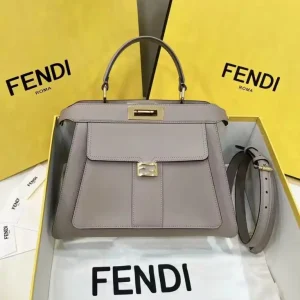 Fendi Peekaboo With Patch Pocket Beige