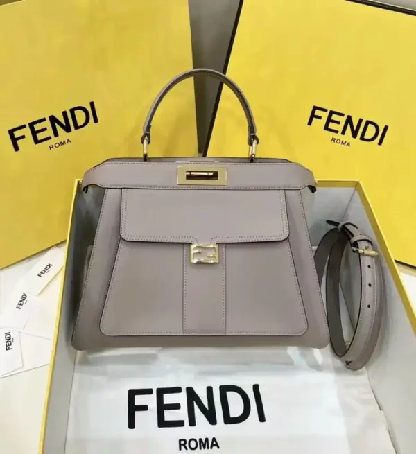 Fendi Peekaboo With Patch Pocket Beige