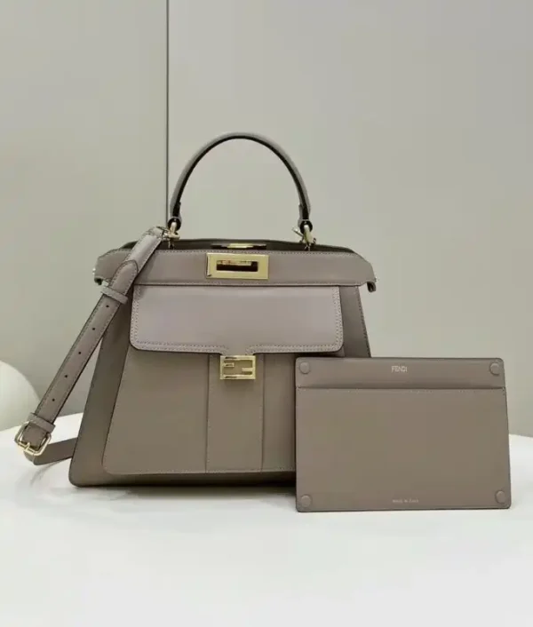 Fendi Peekaboo With Patch Pocket Beige - Image 7