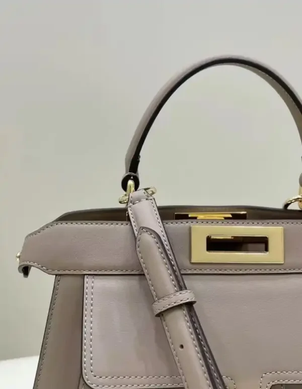 Fendi Peekaboo With Patch Pocket Beige - Image 9