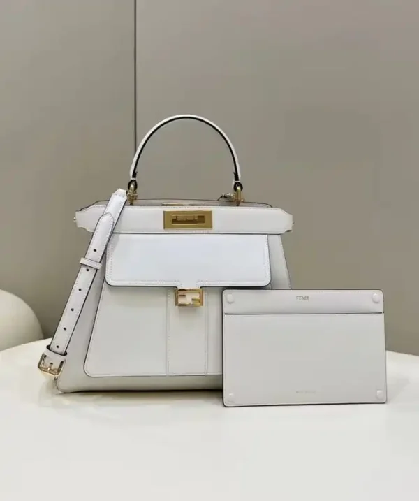Fendi Peekaboo With Patch Pocket White - Image 5