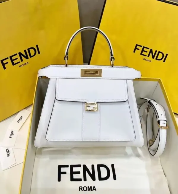 Fendi Peekaboo With Patch Pocket White
