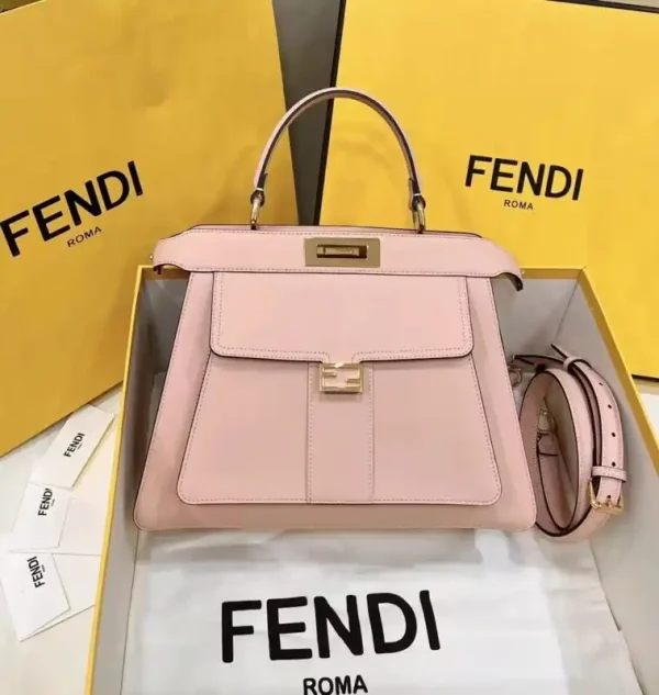 Fendi Peekaboo With Patch Pocket Pink