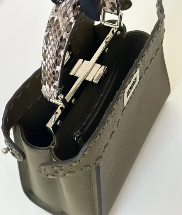 Fendi Peekaboo Khaki Python Handle - Image 5