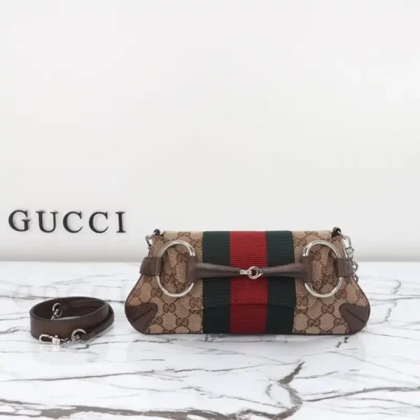 Gucci Horsebit Chain Shoulder Bag Brown - Image 3